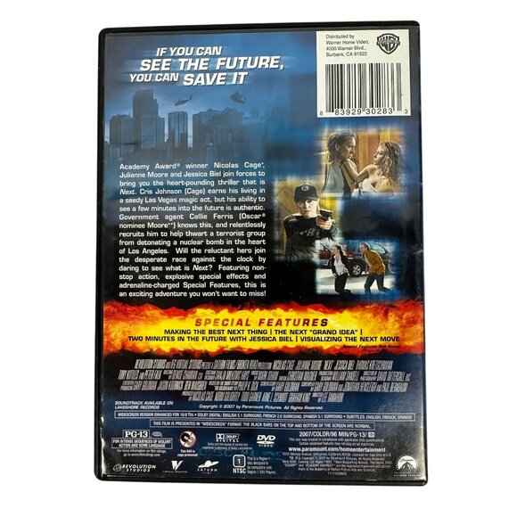 Next 2007 PG-13 Nicolas Cage Jessica Biel Julianne Moore Paramount DVD Widescree - Picture 2 of 7